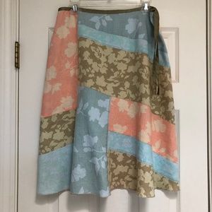 J. Jill Mixed Media Linen Skirt